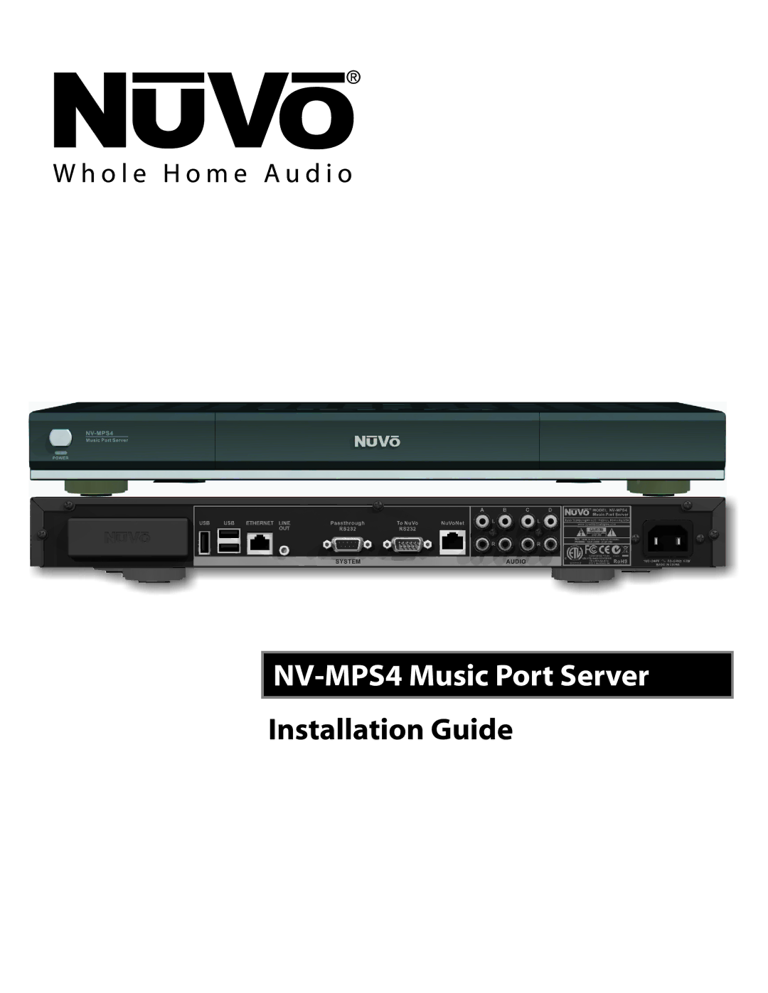 Nuvo manual NV-MPS4 Music Port Server 