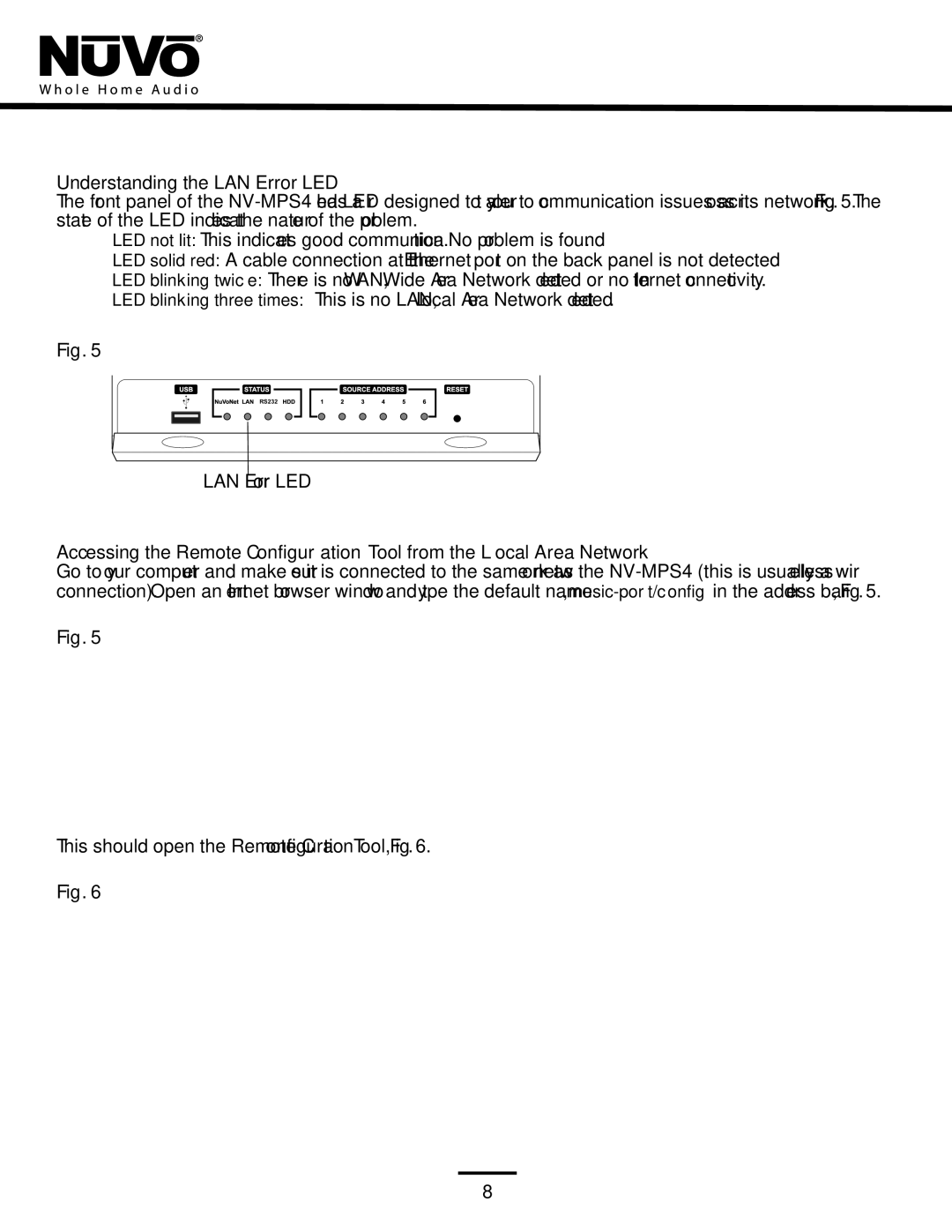 Nuvo NV-MPS4 manual Understanding the LAN Error LED 