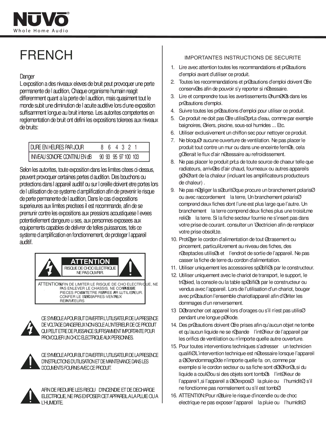 Nuvo NV-MPS4 manual French 