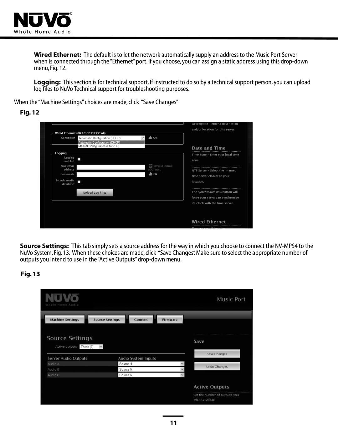 Nuvo NV-MPS4 manual When the “Machine Settings” choices are made, click “Save Changes” 