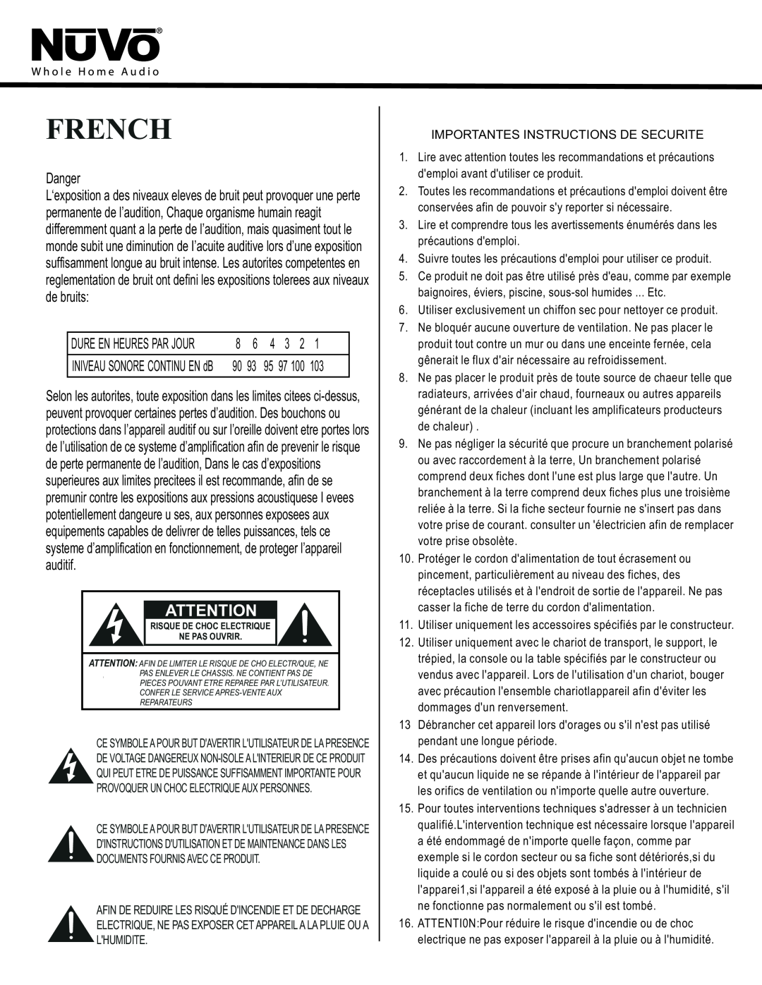 Nuvo NV-MPS4 manual French 
