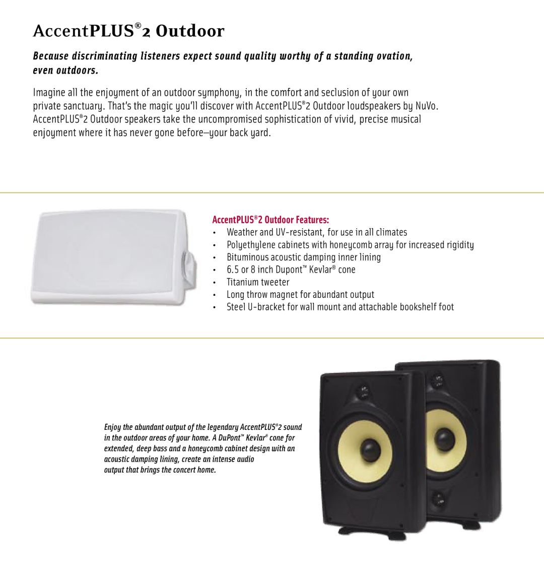 Nuvo Speaker manual AccentPLUS2 Outdoor 