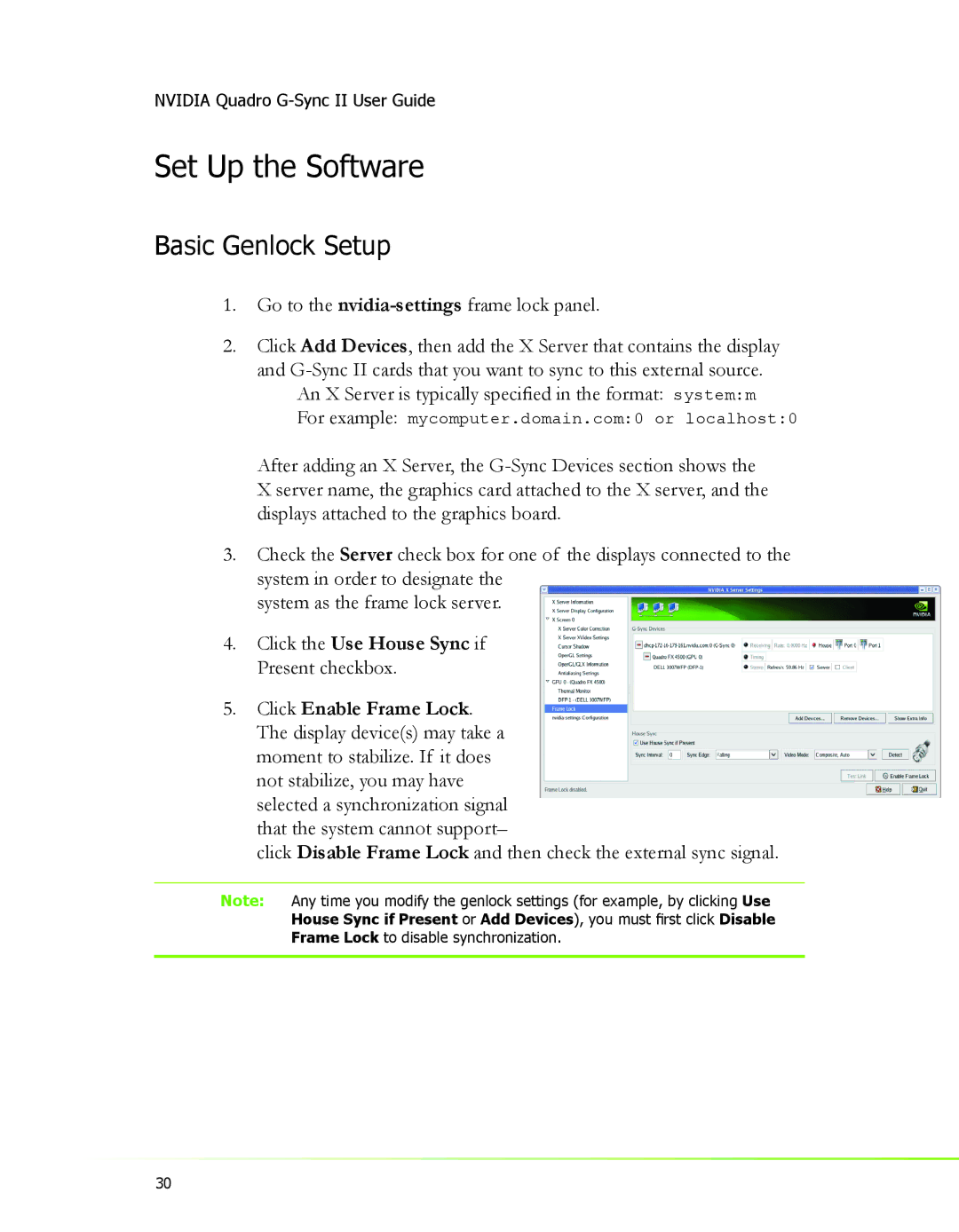 Nvidia 2 manual Go to the nvidia-settingsframe lock panel, An X Server is typically speciﬁed in the format systemm 