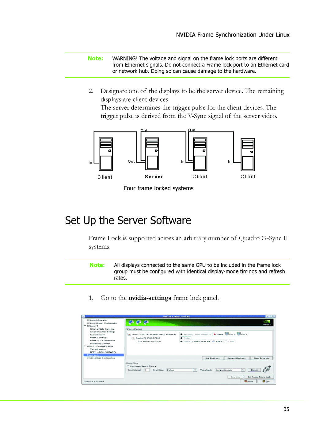 Nvidia 2 manual Four frame locked systems 