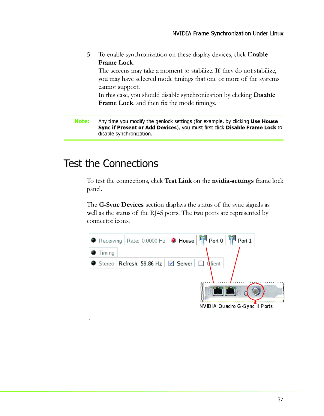 Nvidia 2 manual Test the Connections 