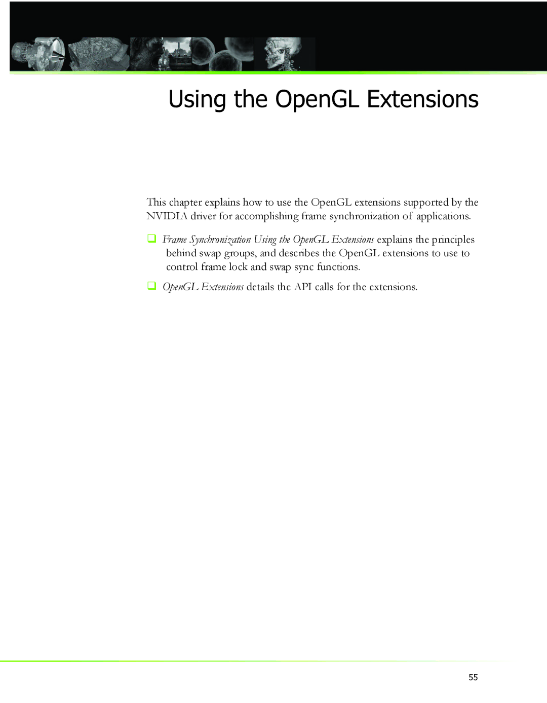 Nvidia 2 manual Using the OpenGL Extensions 