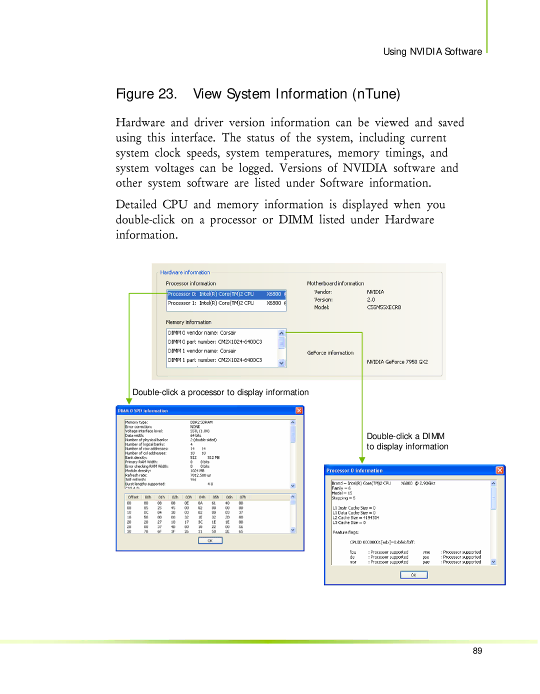 Nvidia 650I manual View System Information nTune 