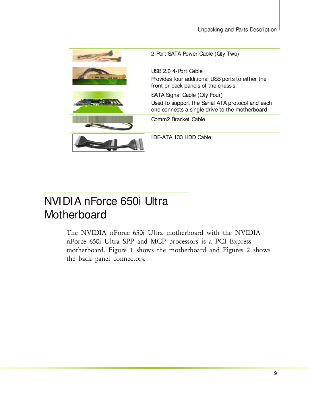 Nvidia 650I manual Nvidia nForce 650i Ultra Motherboard 