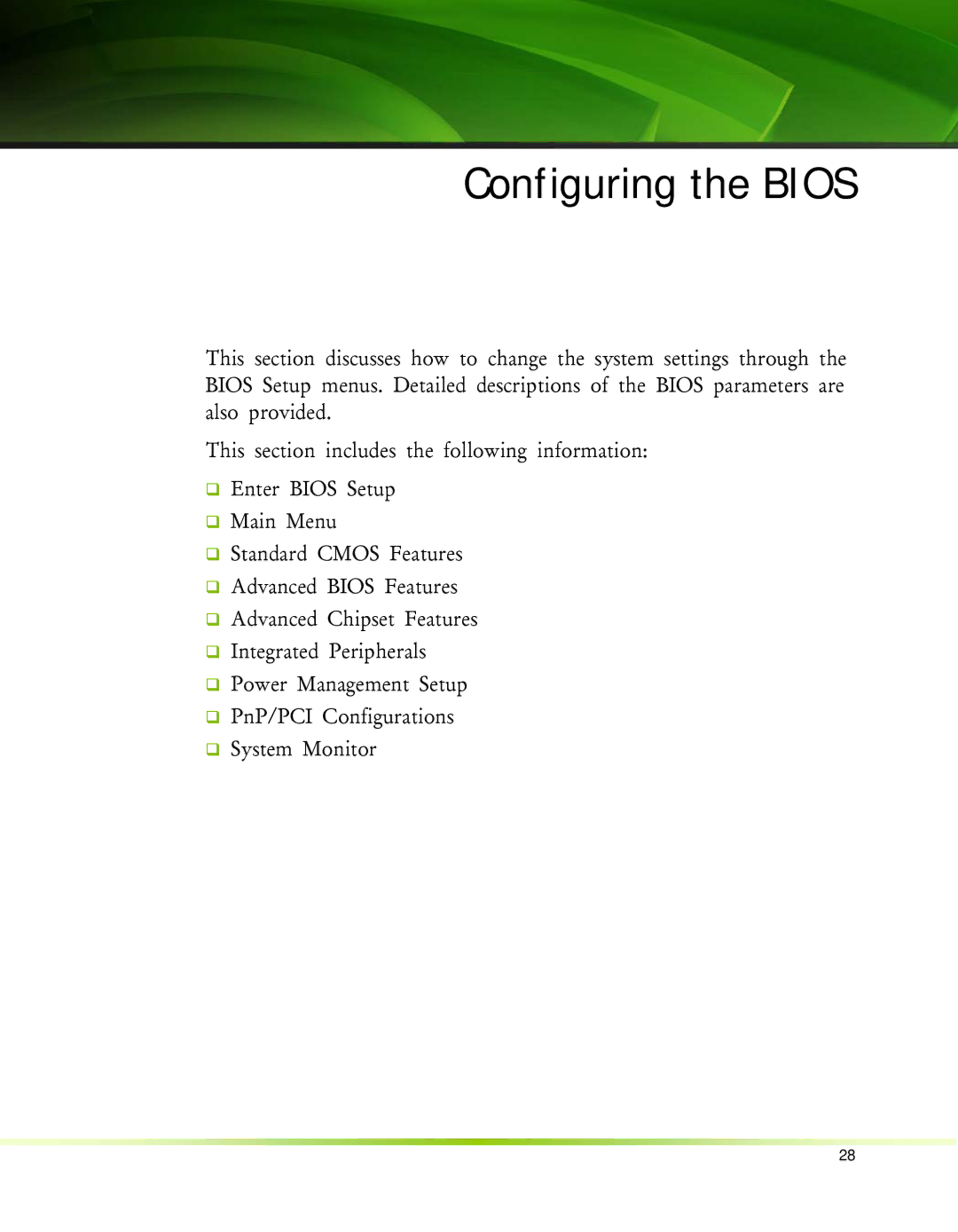 Nvidia 650I manual Configuring the Bios 