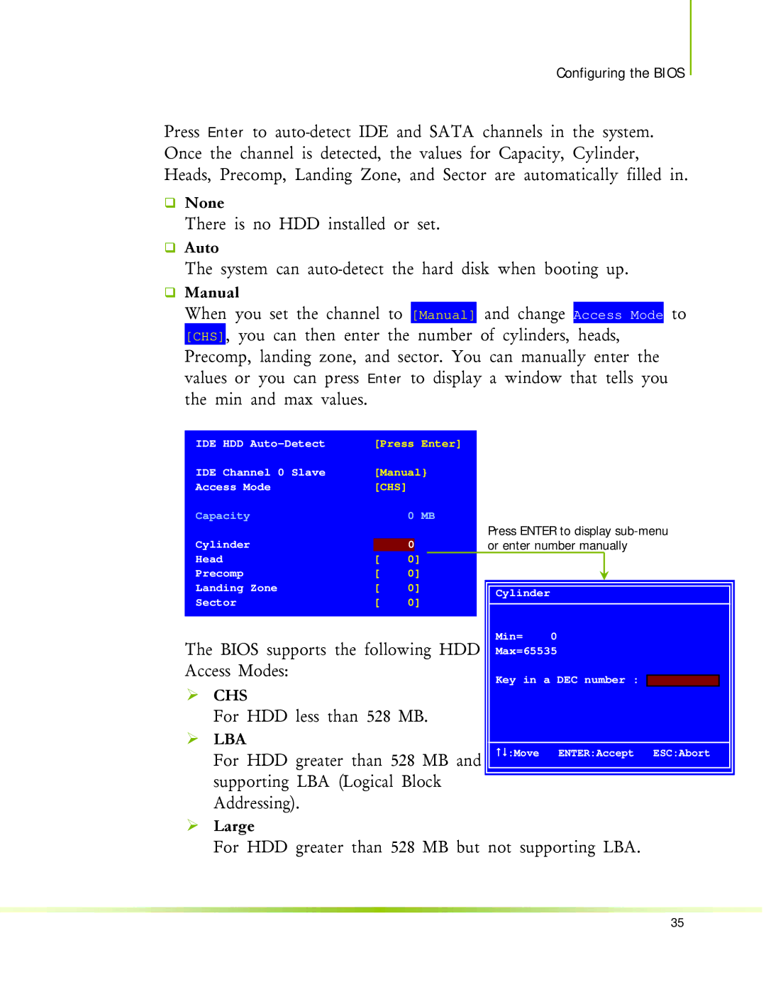 Nvidia 650I manual ‰ None, ‰ Auto, ‰ Manual, ¾ Large 