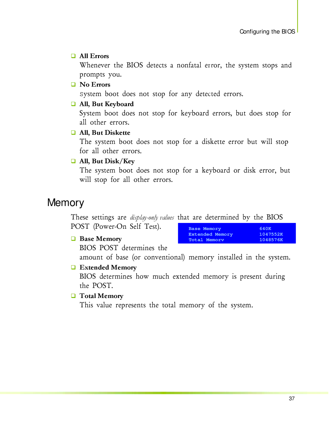 Nvidia 650I manual Memory 