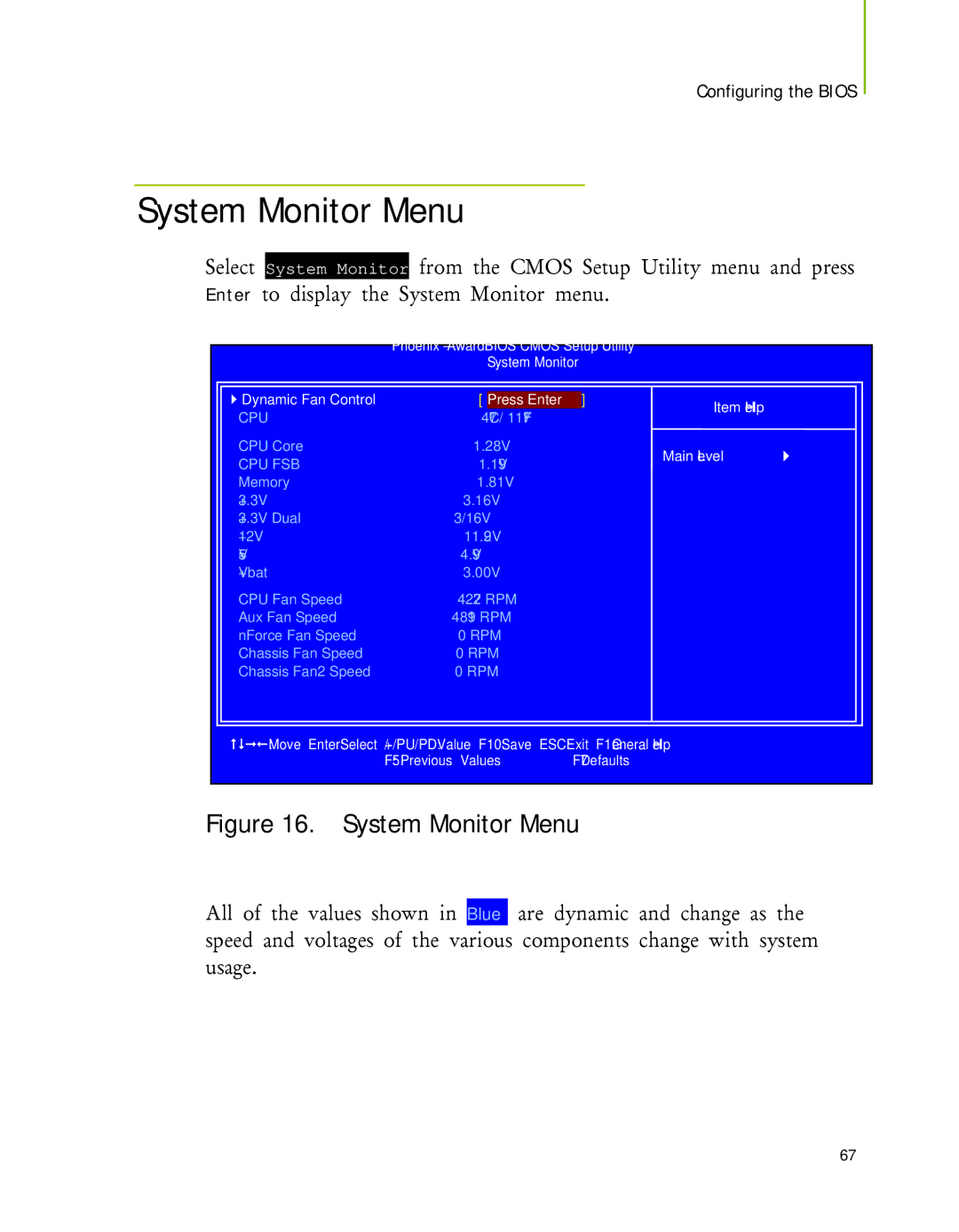 Nvidia 650I manual System Monitor Menu 