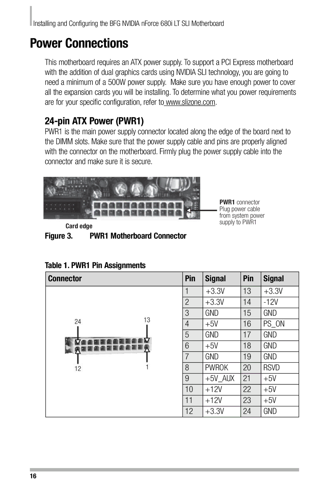 Nvidia 680i manual Power Connections, +3.3V 12V, +12V +5V +3.3V 