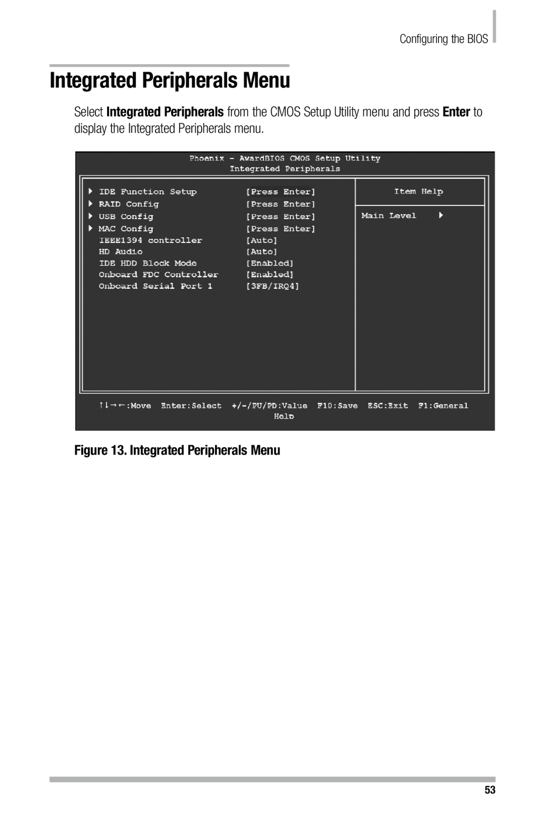 Nvidia 680i manual Integrated Peripherals Menu 