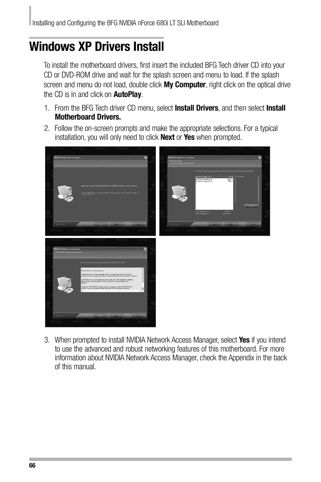 Nvidia 680i manual Windows XP Drivers Install, Motherboard Drivers 