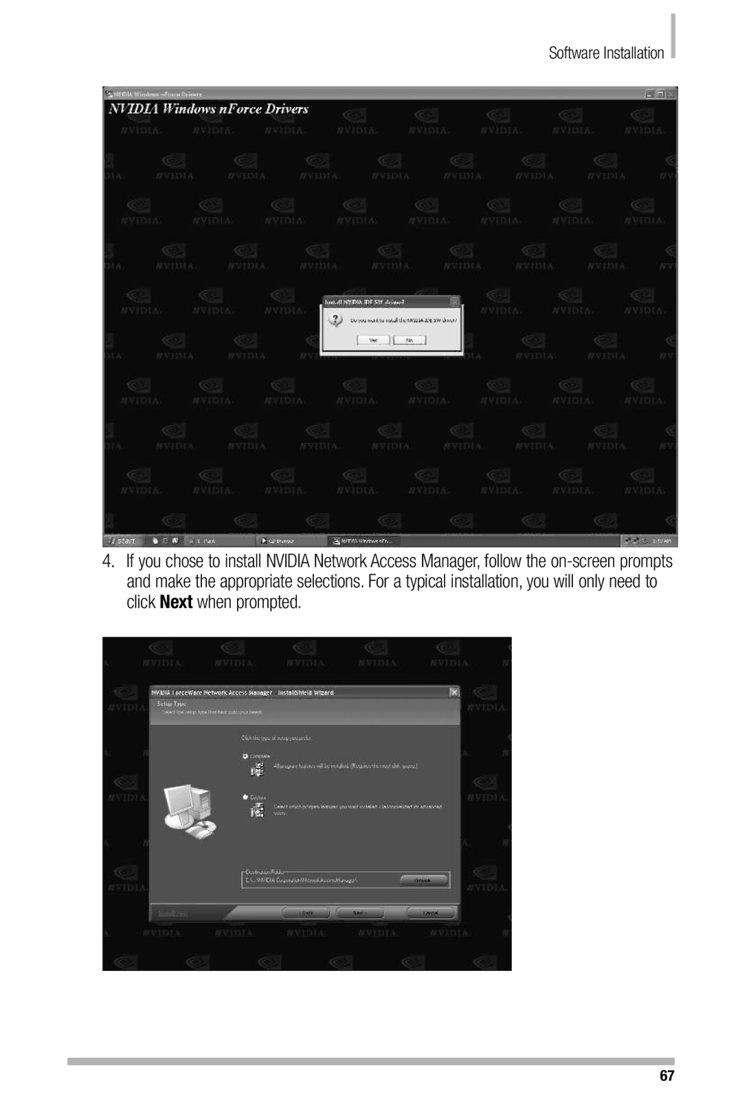 Nvidia 680i manual Software Installation 