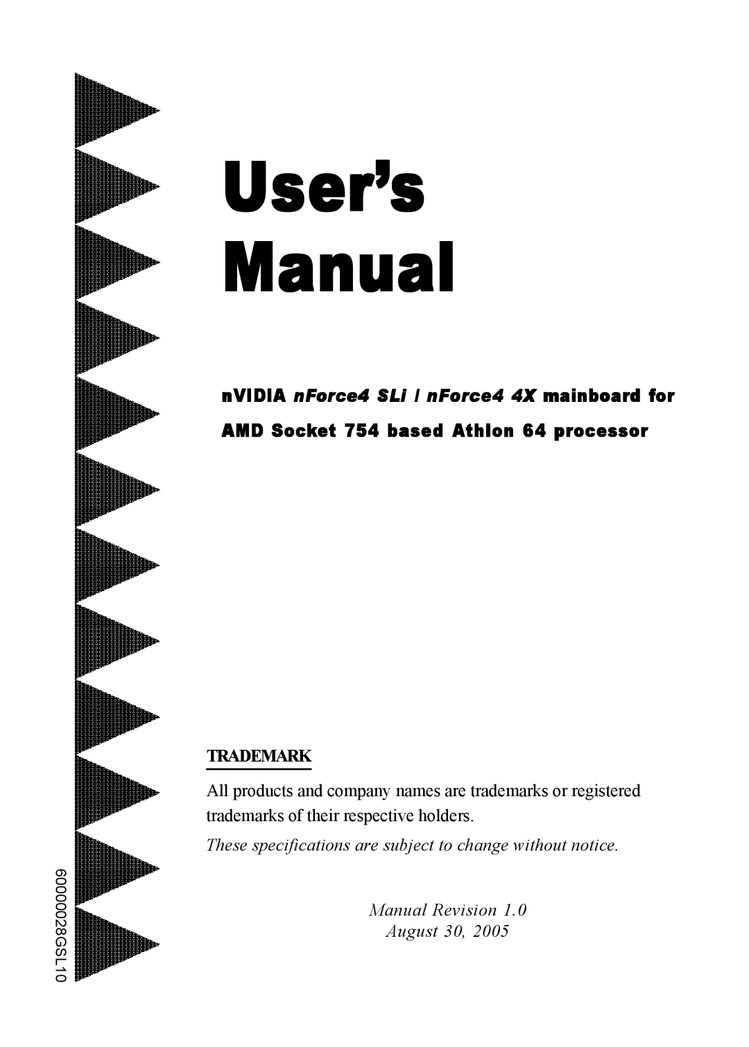 Nvidia 754 specifications Manual Revision August 30 