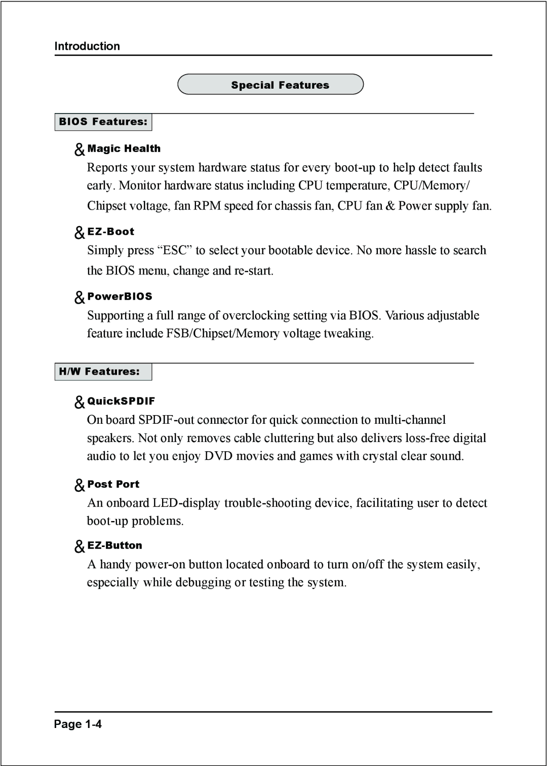 Nvidia 754 specifications Special Features Bios Features Magic Health 