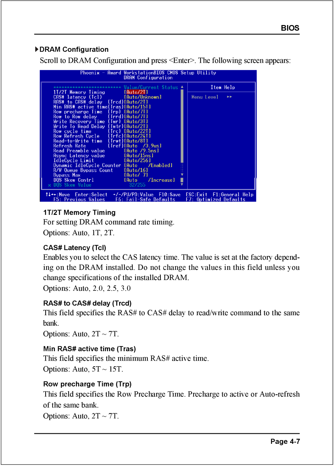 Nvidia 754 specifications For setting Dram command rate timing Options Auto, 1T, 2T 