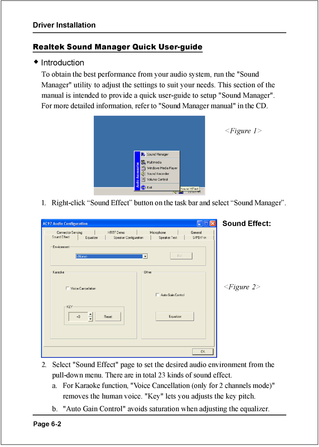 Nvidia 754 specifications Driver Installation Realtek Sound Manager Quick User-guide, Sound Effect 