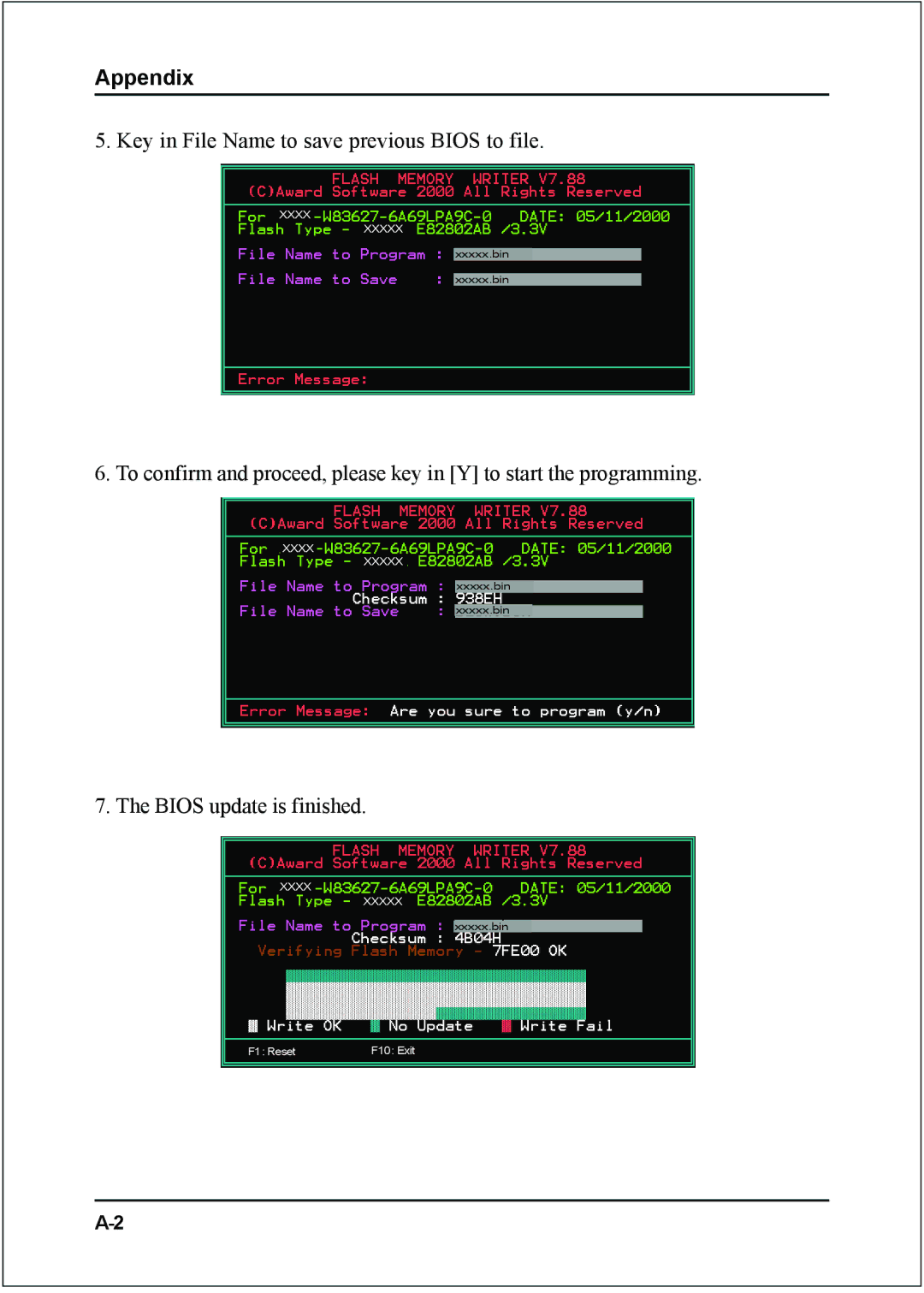 Nvidia 754 specifications Key in File Name to save previous Bios to file 