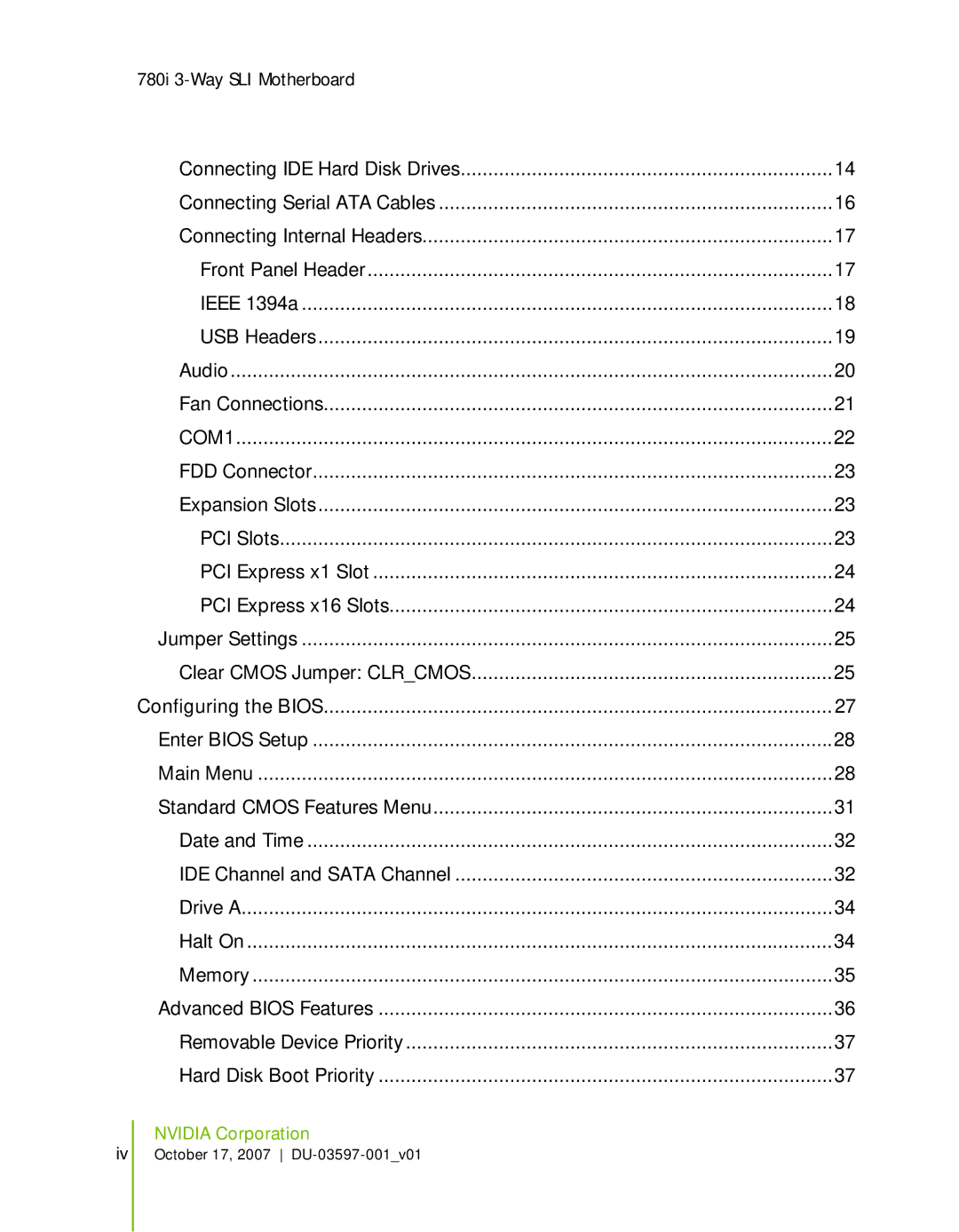 Nvidia 780I SLI manual COM1 