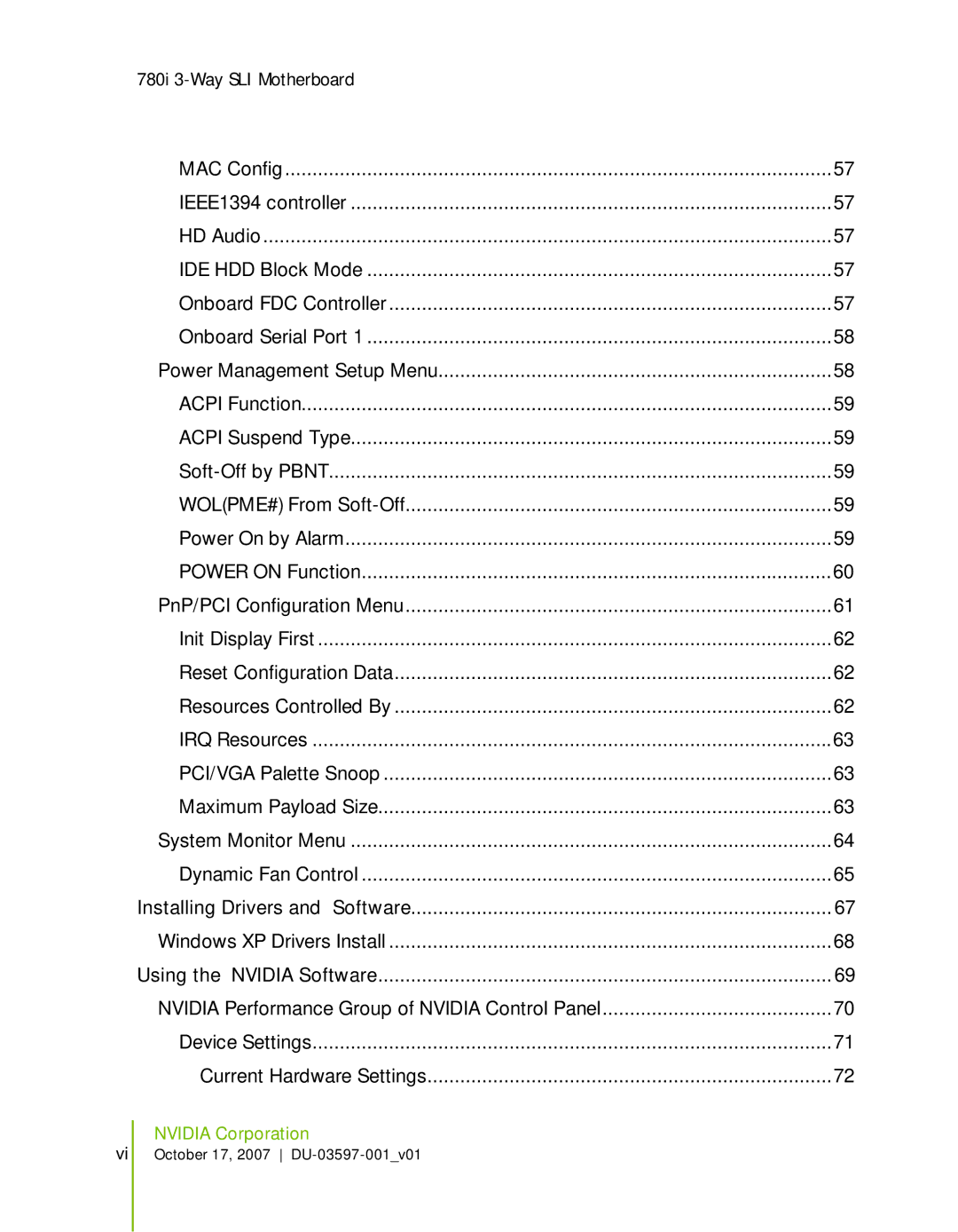 Nvidia 780I SLI manual Nvidia Corporation 