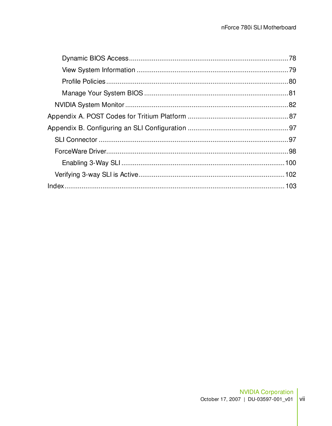 Nvidia 780I SLI manual 100 