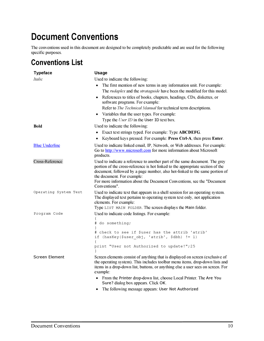 Nvidia FreeBSD Server to FreeBSD v2 Server manual Document Conventions, Conventions List 