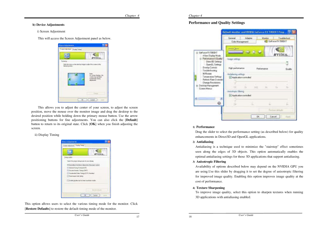 Nvidia FX 5900 XT manual Performance and Quality Settings 