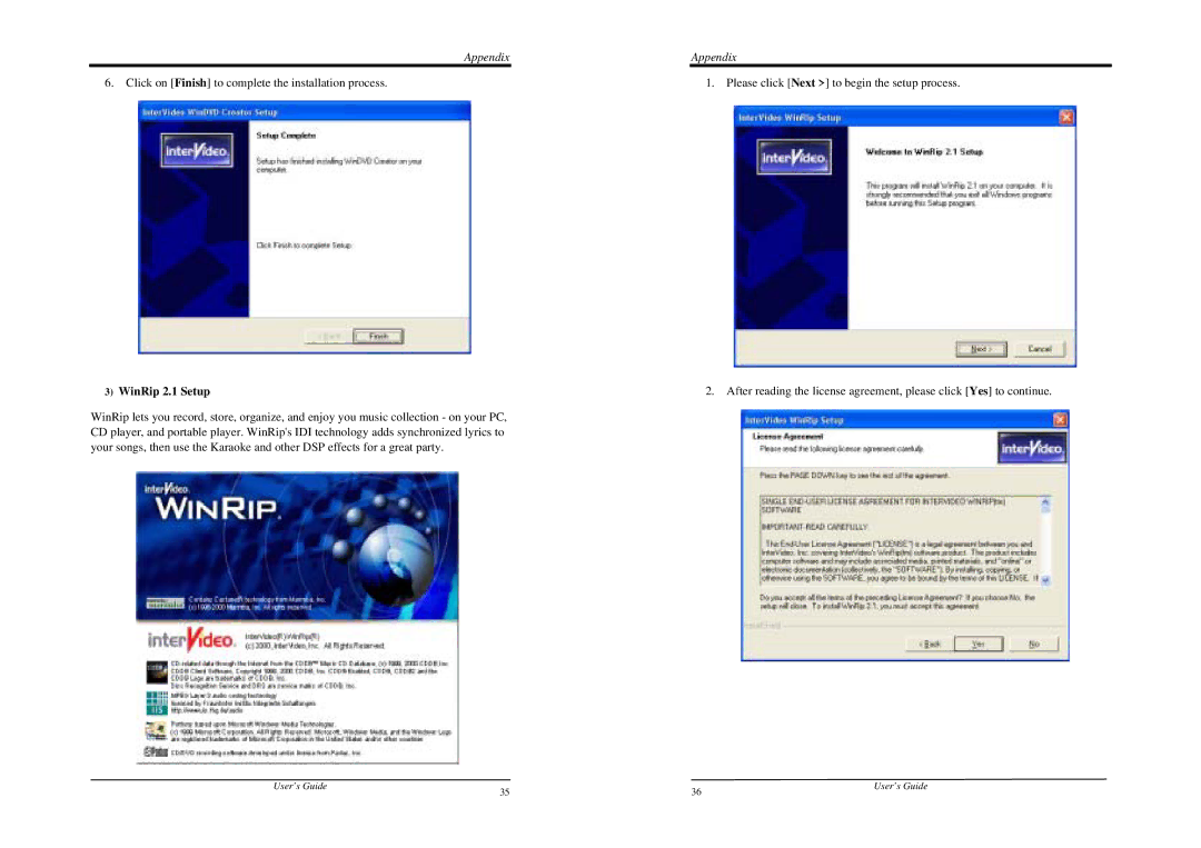 Nvidia FX 5900 XT manual WinRip 2.1 Setup 