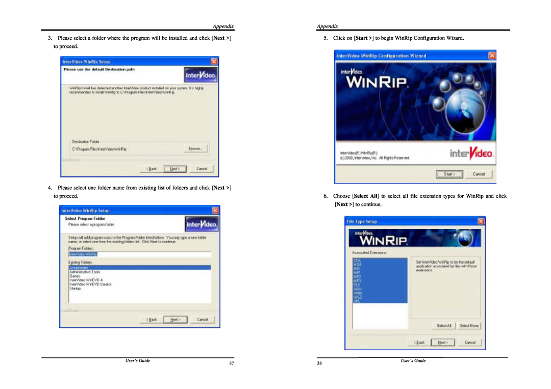 Nvidia FX 5900 XT manual Appendix, Click on Start to begin WinRip Configuration Wizard 