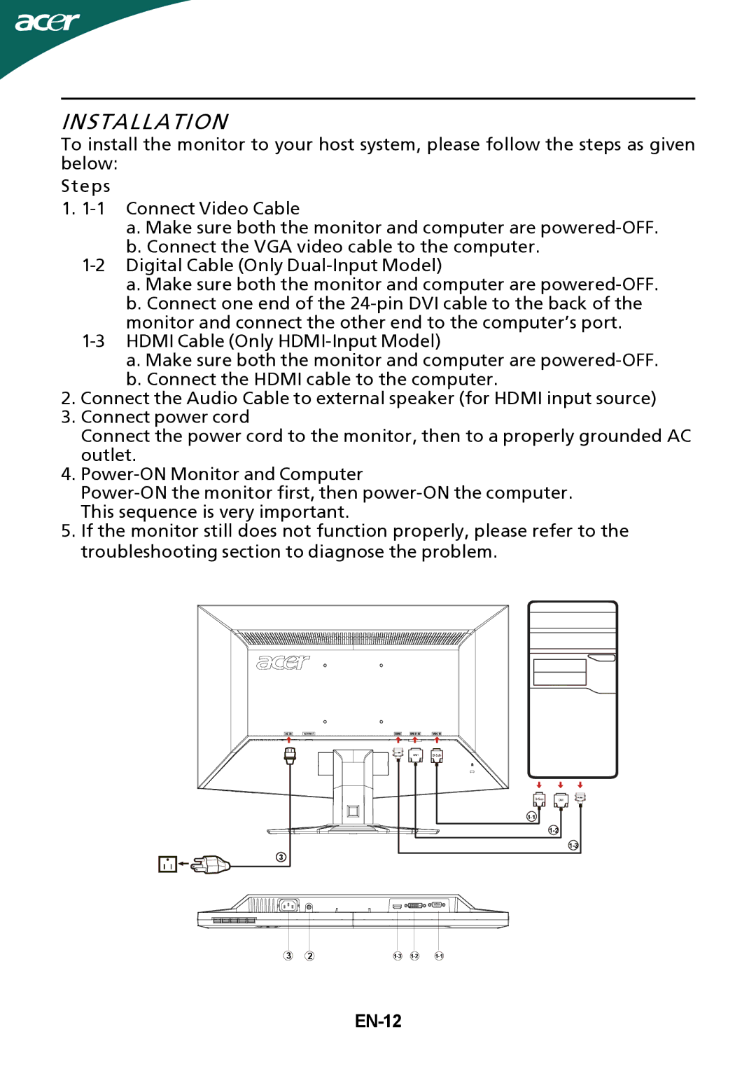 Nvidia GD245HQ manual Installation, EN-12 