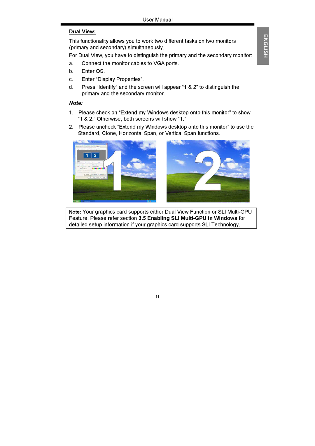 Nvidia GeForce Series manual Dual View 