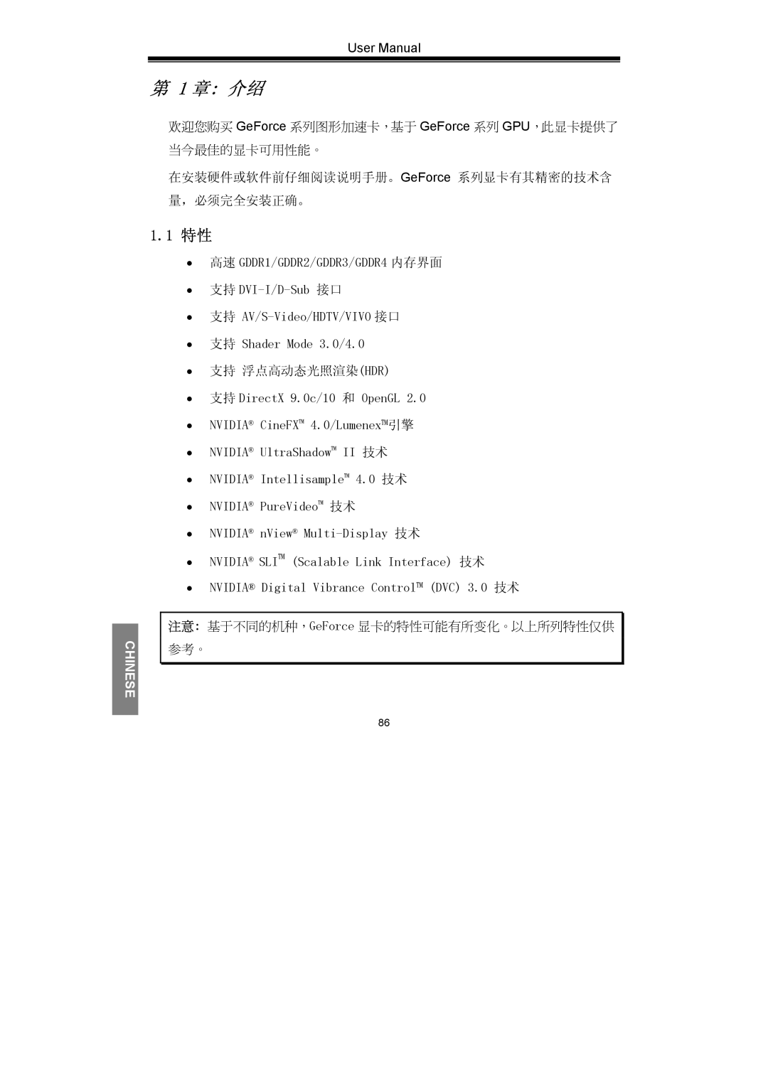 Nvidia GeForce Series manual 章 介绍 