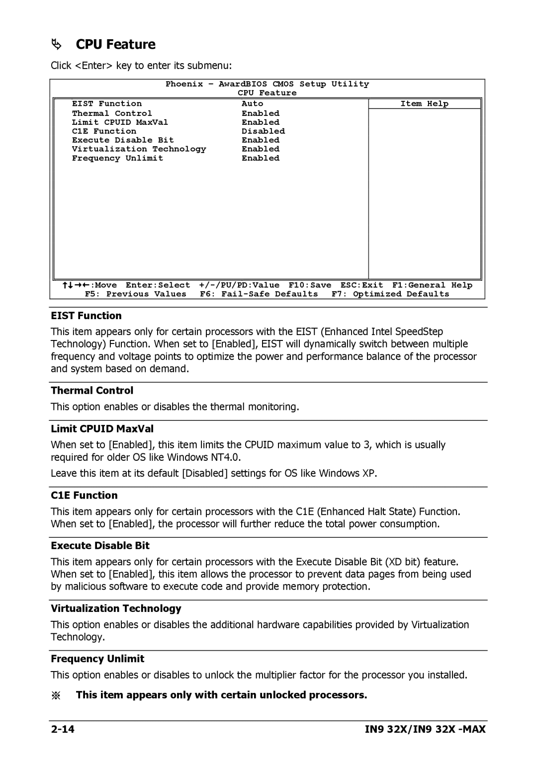 Nvidia IN9 32X-MAX user manual CPU Feature 