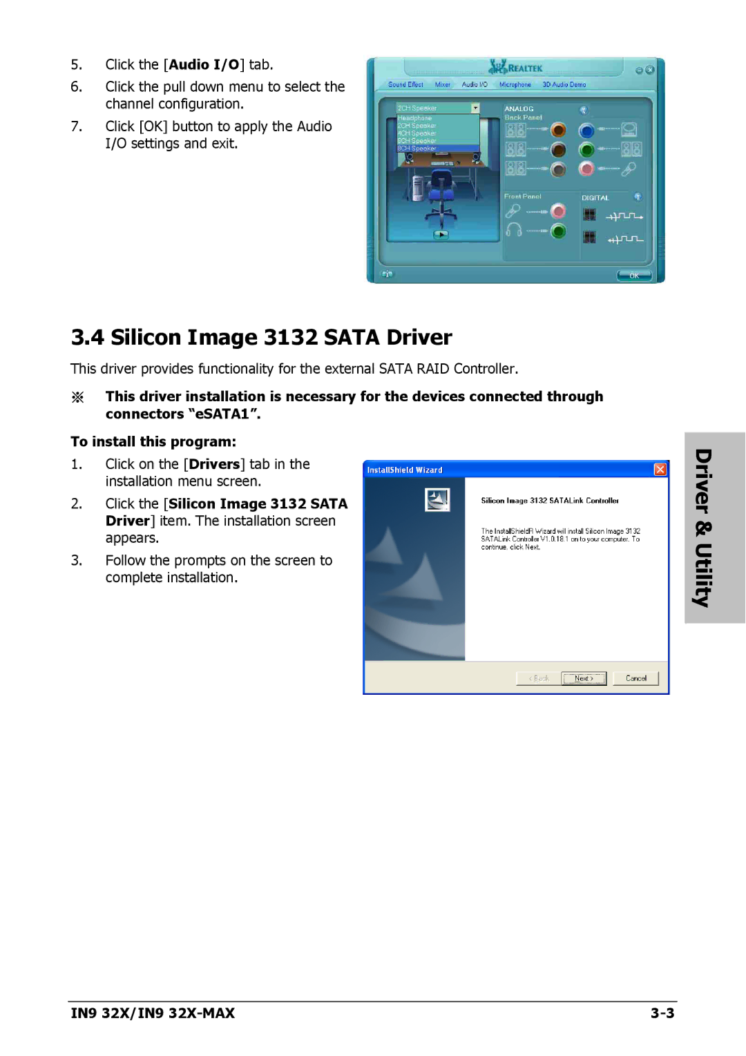 Nvidia IN9 32X-MAX user manual Silicon Image 3132 Sata Driver 