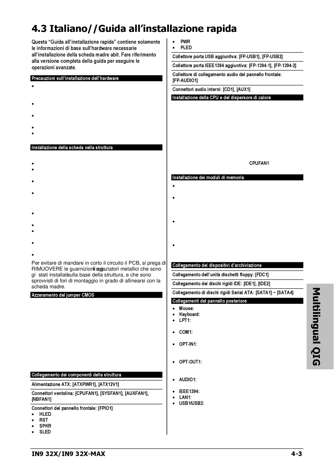 Nvidia IN9 32X-MAX user manual Italiano//Guida all’installazione rapida 