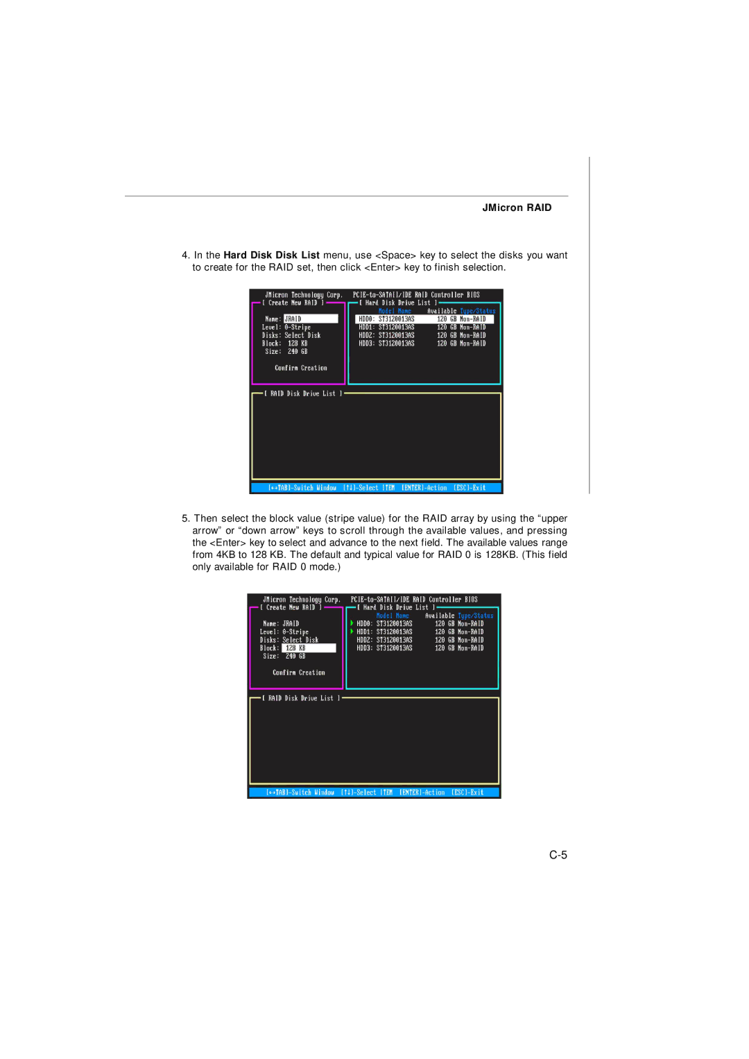 Nvidia MS-7374 manual JMicron RAID 