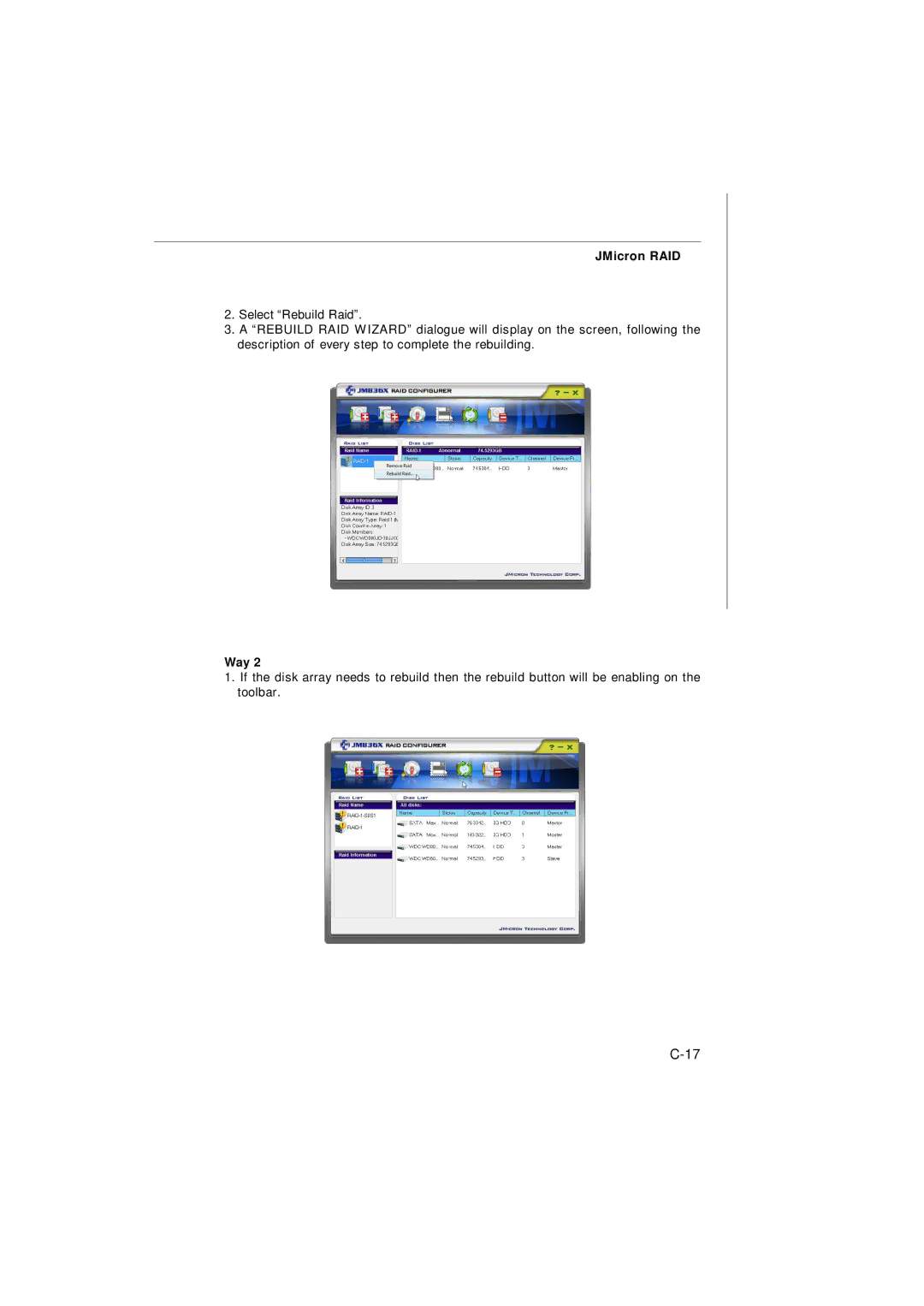 Nvidia MS-7374 manual JMicron RAID 