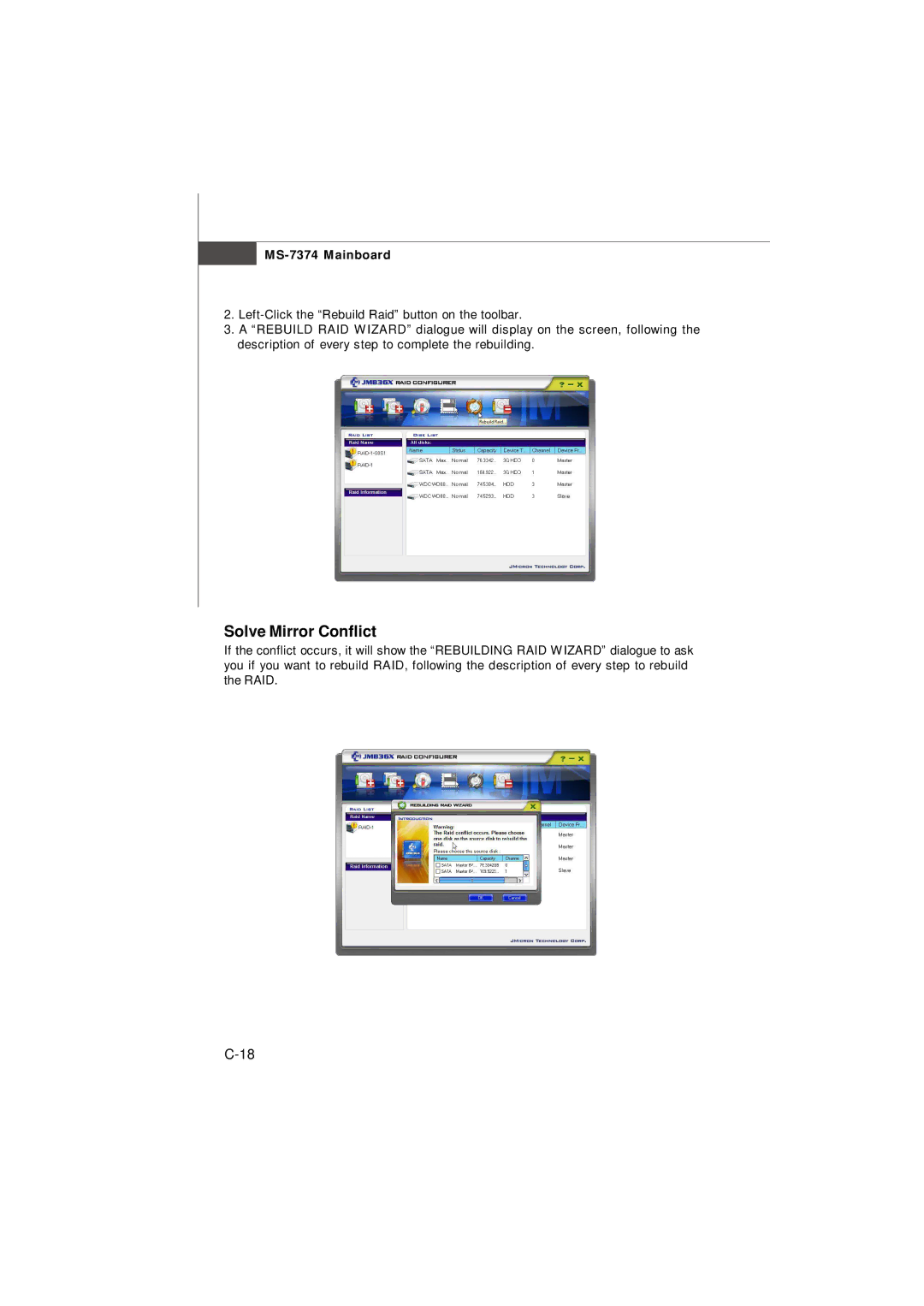 Nvidia manual Solve Mirror Conflict, MS-7374 Mainboard 