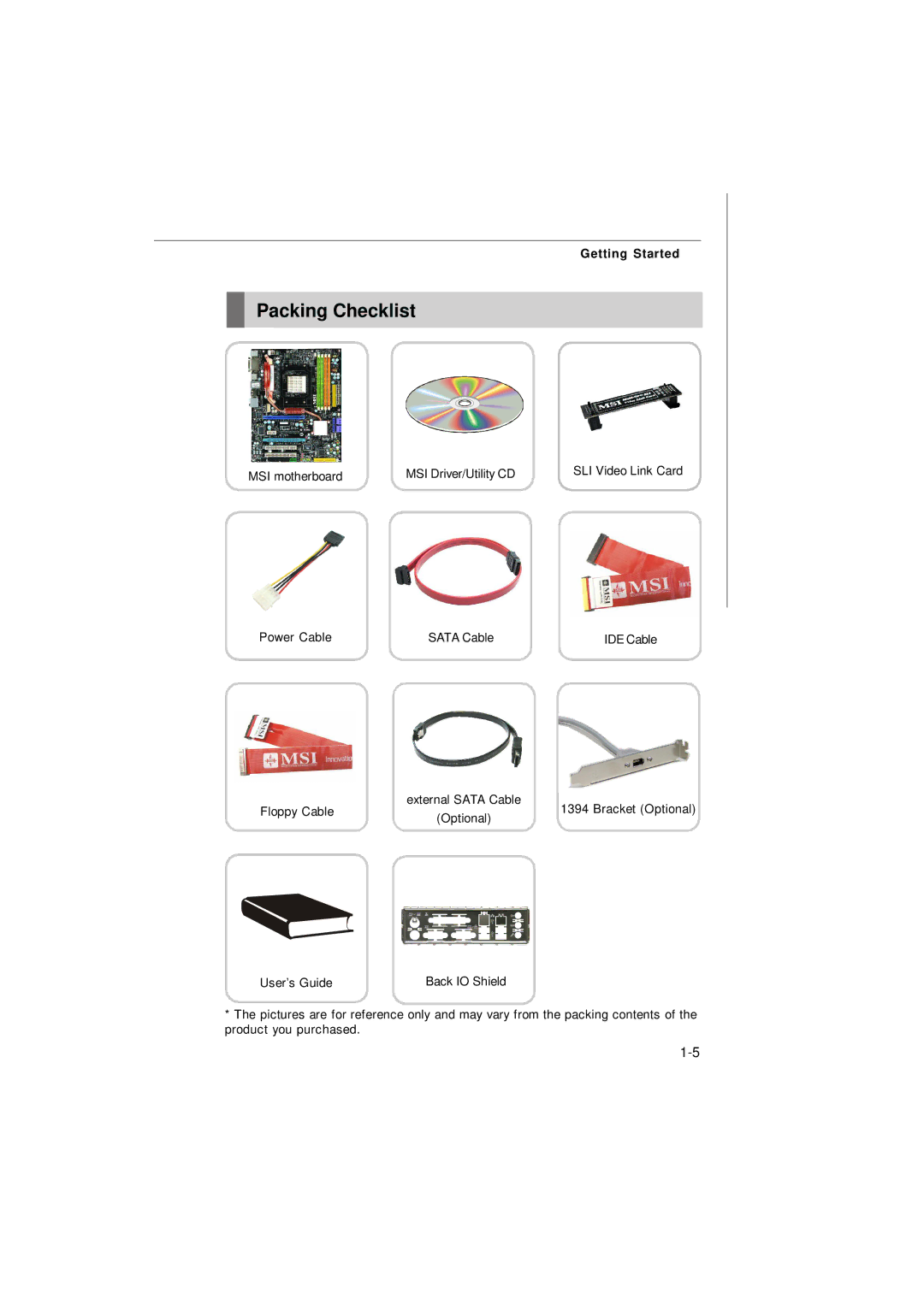 Nvidia MS-7374 manual Packing Checklist, Getting Started 