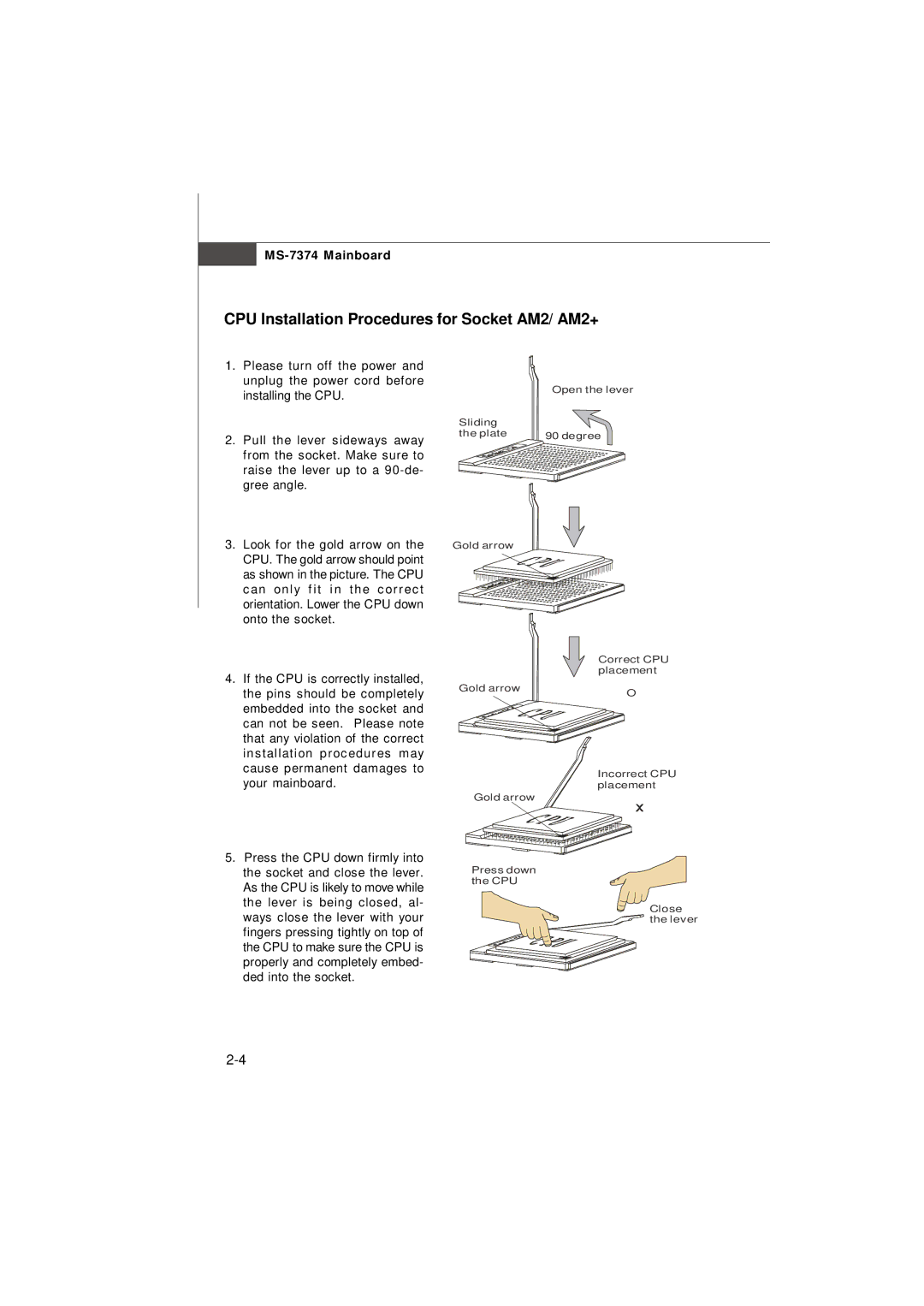 Nvidia MS-7374 manual CPU Installation Procedures for Socket AM2/ AM2+ 