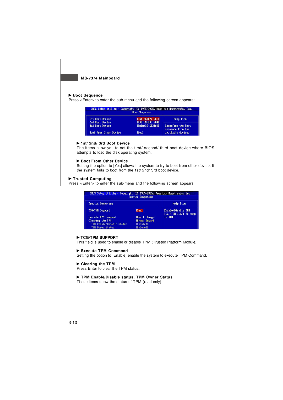 Nvidia MS-7374 manual TCG/TPM Support 