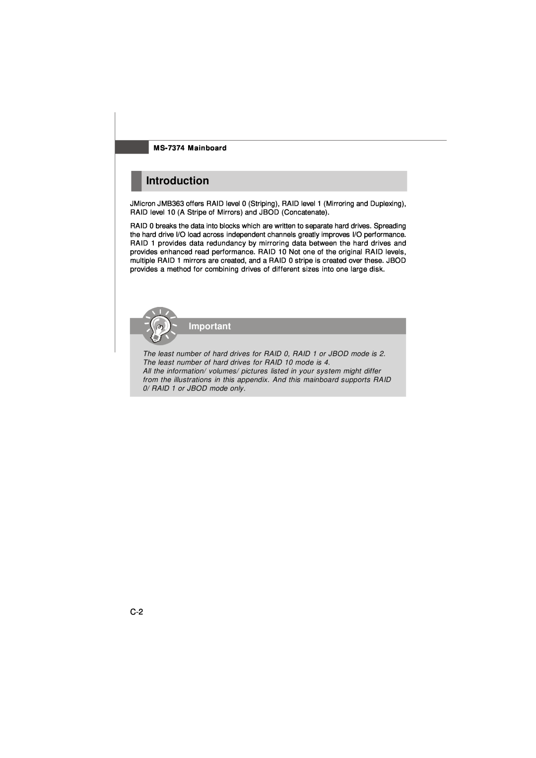 Nvidia manual Introduction, MS-7374 Mainboard 