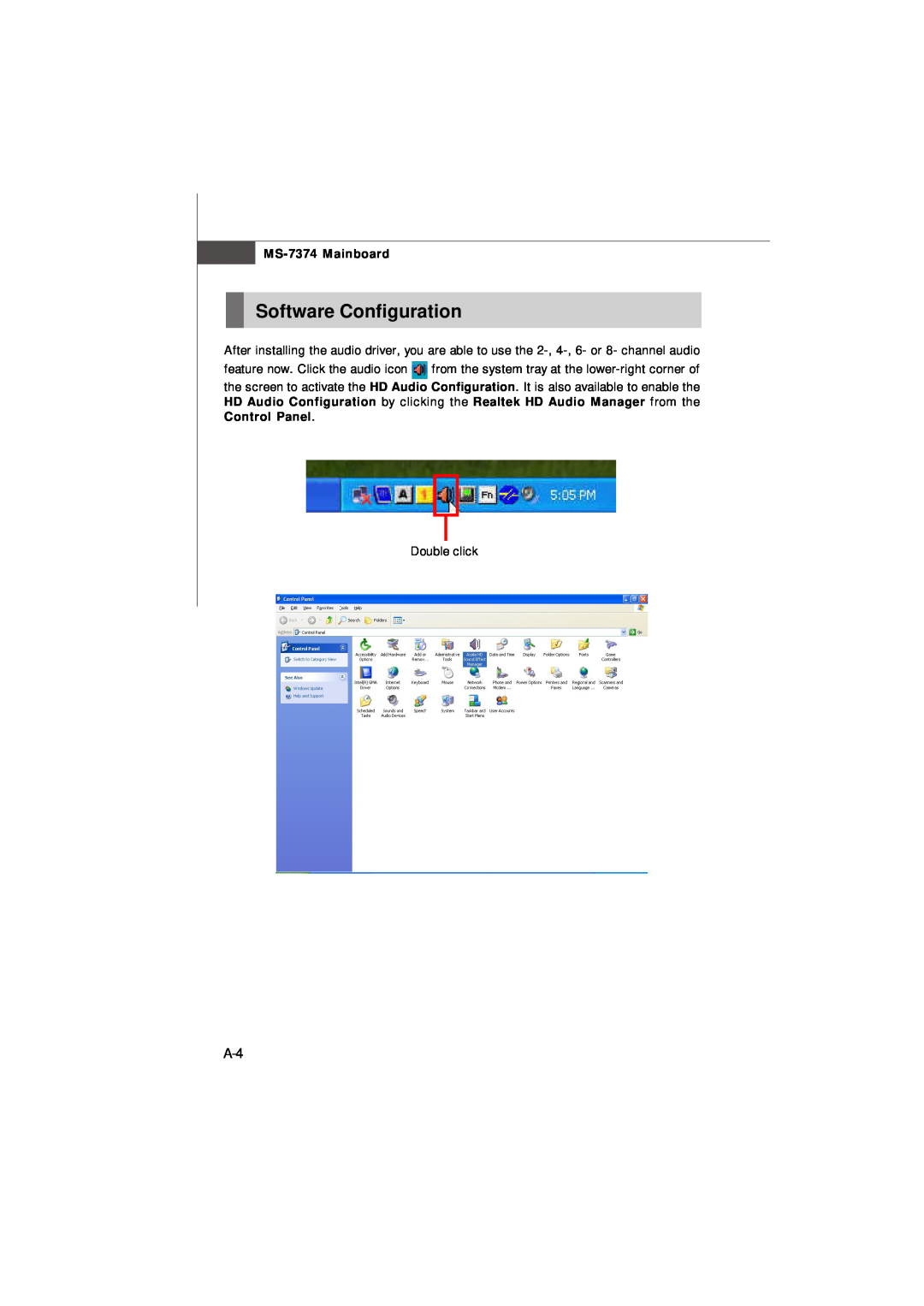 Nvidia manual Software Configuration, MS-7374 Mainboard 