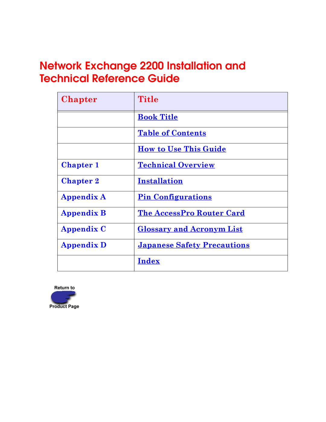 Nx Networks 2200, 2500, 2410/Series 10 manual Chapter Title 