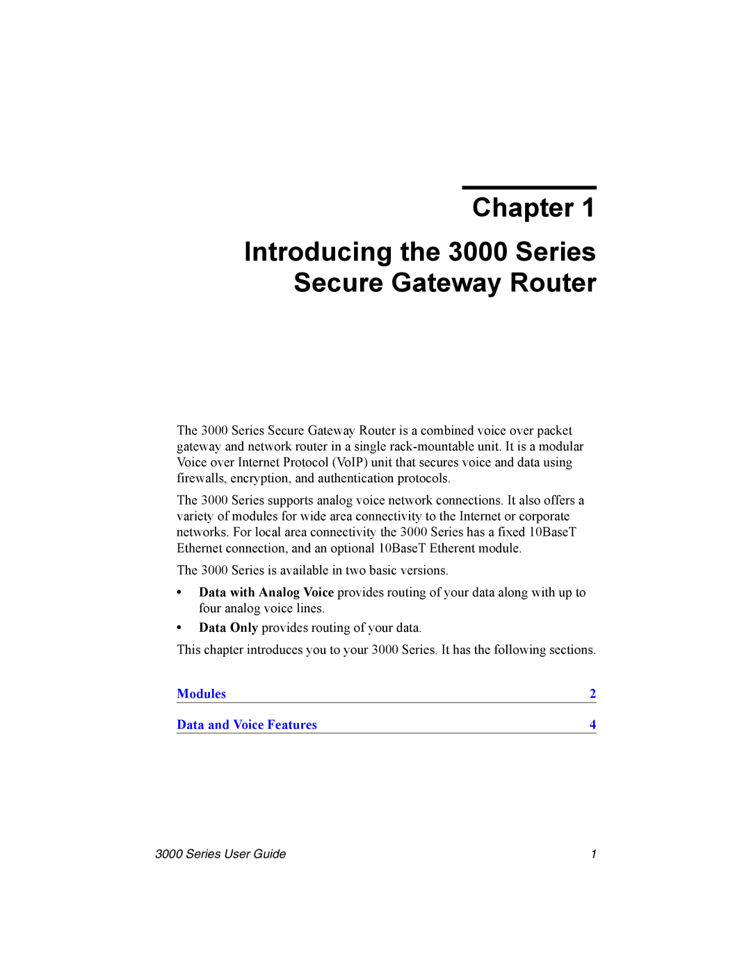 Nx Networks manual Chapter Introducing the 3000 Series Secure Gateway Router 