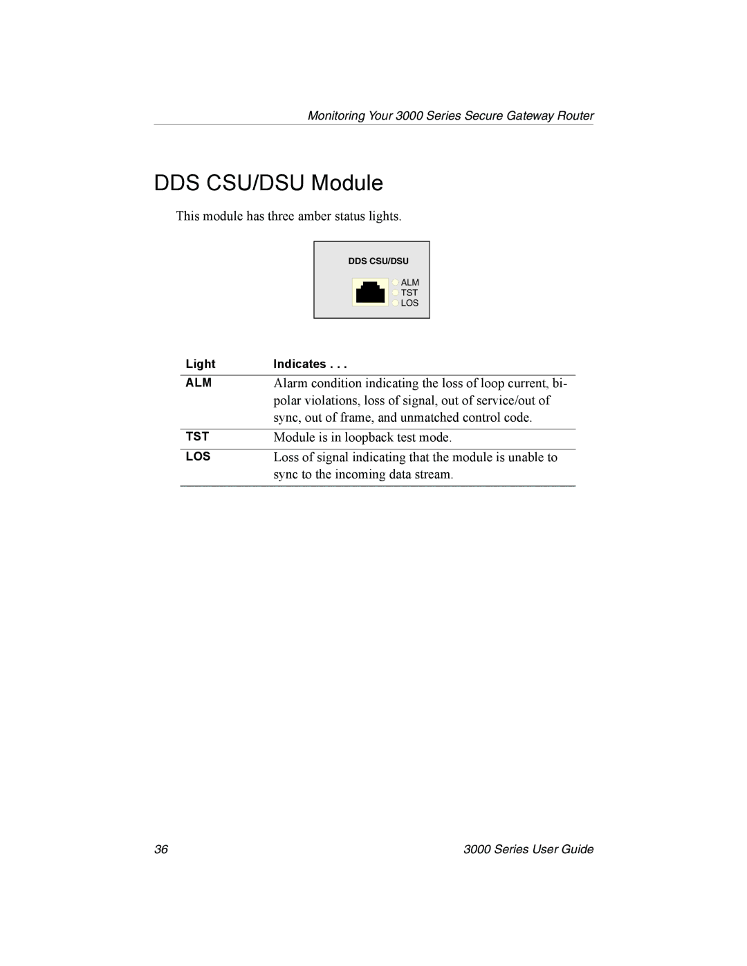 Nx Networks 3000 manual DDS CSU/DSU Module 