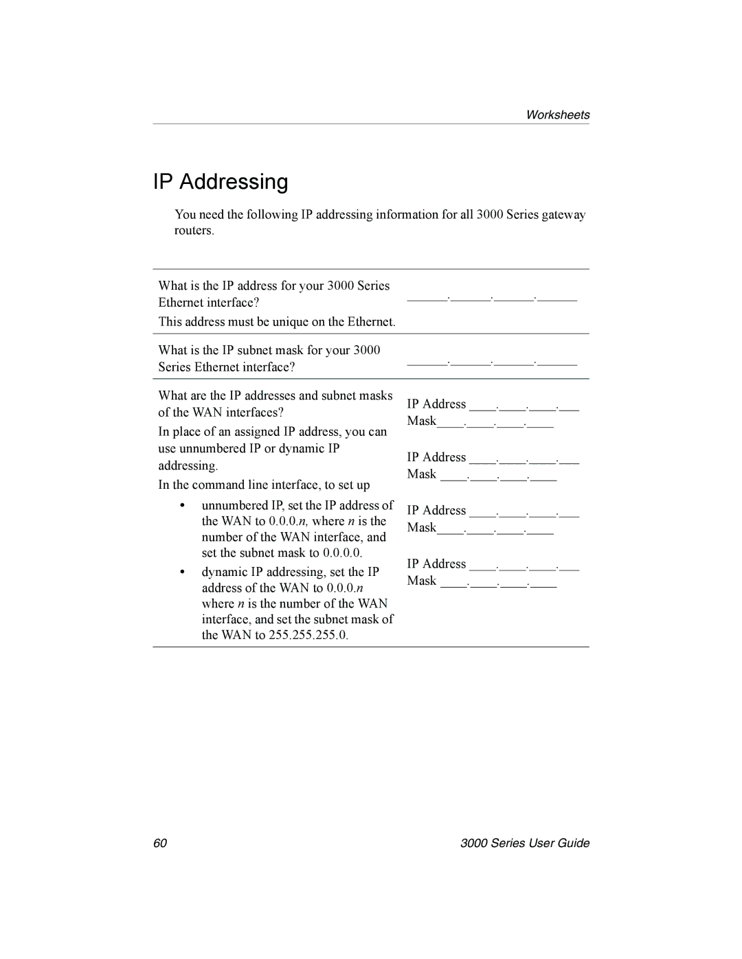 Nx Networks 3000 manual IP Addressing 